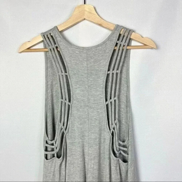 Tart Collections Gray Sleeveless Cut Out Back Swing T-Shirt Dress S - Picture 3 of 4